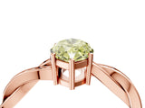 Rose gold Fancy Yellow Marquise  Solitaire Twisted Pave Diamond Ring with Four-Prong Setting_16