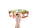 Rose gold Fancy Yellow Marquise  Solitaire Twisted Pave Diamond Ring with Four-Prong Setting_17
