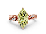 Rose gold Fancy Yellow Marquise  Solitaire Vine Band with Milgrain Prong Setting_3