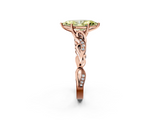 Rose gold Fancy Yellow Marquise  Solitaire Vine Band with Milgrain Prong Setting_5