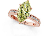 Rose gold Fancy Yellow Marquise  Solitaire with Pavé Band and Four-Prong Setting_30
