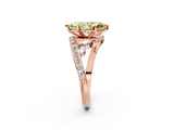 Rose gold Fancy Yellow Marquise  Solitaire with Pavé Twist Band and Four-Prong Setting_2