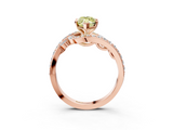 Rose gold Fancy Yellow Marquise  Solitaire with Pavé Twist Band and Four-Prong Setting_3