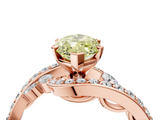 Rose gold Fancy Yellow Marquise  Solitaire with Pavé Twist Band and Four-Prong Setting_4
