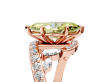 Rose gold Fancy Yellow Marquise  Solitaire with Pavé Twist Band and Four-Prong Setting_5