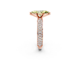 Rose gold Fancy Yellow Marquise  Solitaire with Pave Band and Four-Prong Setting_5