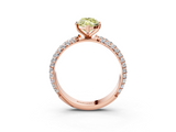 Rose gold Fancy Yellow Marquise  Solitaire with Pave Band and Four-Prong Setting_6