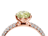 Rose gold Fancy Yellow Marquise  Solitaire with Pave Band and Four-Prong Setting_7