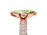 Rose gold Fancy Yellow Marquise  Solitaire with Pave Band and Four-Prong Setting_8