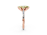 Rose gold Fancy Yellow Marquise  Solitaire with Side Baguettes and Channel Set Band_2