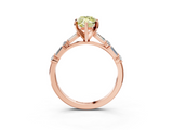 Rose gold Fancy Yellow Marquise  Solitaire with Side Baguettes and Channel Set Band_3