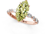 Rose gold Fancy Yellow Marquise  Solitaire with Side Stones on a Pavé Band and Four-Prong Setting_1