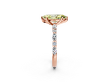Rose gold Fancy Yellow Marquise  Solitaire with Side Stones on a Pavé Band and Four-Prong Setting_2