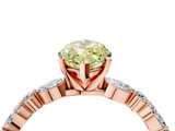 Rose gold Fancy Yellow Marquise  Solitaire with Side Stones on a Pavé Band and Four-Prong Setting_4