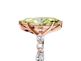Rose gold Fancy Yellow Marquise  Solitaire with Side Stones on a Pavé Band and Four-Prong Setting_5