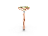 Rose gold Fancy Yellow Marquise  Solitaire with Tapered Baguette Side Stones on a Classic Band with Four-Prong Setting_2