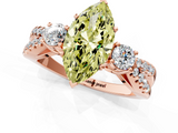 Rose gold Fancy Yellow Marquise  Three-Stone Diamond Ring with Pavé Split Shank and Four-Prong Setting_18