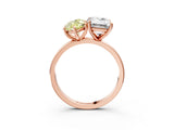Rose gold Fancy Yellow Marquise  and Emerald Cut Toi Moi Ring with Prong Setting_32