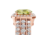 Rose gold Fancy Yellow Oval -Cut Halo Diamond Ring with Split Shank and Four-Prong Setting_96