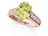Rose gold Fancy Yellow Oval  Brilliant Channel-Set Solitaire Ring with Four-Prong Setting_21