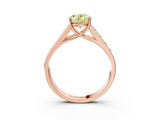 Rose gold Fancy Yellow Oval  Brilliant Channel-Set Solitaire Ring with Four-Prong Setting_23