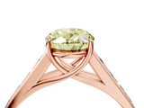 Rose gold Fancy Yellow Oval  Brilliant Channel-Set Solitaire Ring with Four-Prong Setting_24