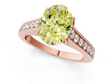 Rose gold Fancy Yellow Oval  Brilliant Cut Diamond Engagement Ring with Pavé Band and Four-Prong Setting_50