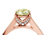 Rose gold Fancy Yellow Oval  Brilliant Cut Diamond Engagement Ring with Pavé Band and Four-Prong Setting_53