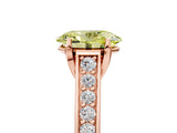 Rose gold Fancy Yellow Oval  Brilliant Cut Diamond Engagement Ring with Pavé Band and Four-Prong Setting_54