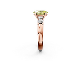 Rose gold Fancy Yellow Oval  Brilliant Cut Diamond Five-Stone Prong Set Engagement Ring with Channel Band_5