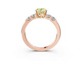 Rose gold Fancy Yellow Oval  Brilliant Cut Diamond Five-Stone Prong Set Engagement Ring with Channel Band_6