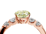 Rose gold Fancy Yellow Oval  Brilliant Cut Diamond Five-Stone Prong Set Engagement Ring with Channel Band_7