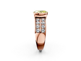Rose gold Fancy Yellow Oval  Brilliant Diamond Channel Set Wide Band Ring with Bezel Setting_22