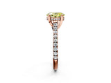 Rose gold Fancy Yellow Oval  Brilliant Diamond Solitaire with Pavé Band and Four-Prong Setting 2