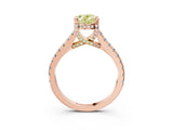 Rose gold Fancy Yellow Oval  Brilliant Diamond Solitaire with Pavé Band and Four-Prong Setting 3