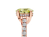 Rose gold Fancy Yellow Oval  Brilliant Diamond Solitaire with Pavé Band and Four-Prong Setting 5