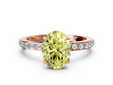 Rose gold Fancy Yellow Oval  Brilliant Pavé Band Solitaire with Four-Prong Setting_41
