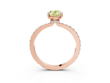 Rose gold Fancy Yellow Oval  Brilliant Pavé Band Solitaire with Four-Prong Setting_44