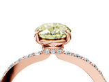 Rose gold Fancy Yellow Oval  Brilliant Pavé Band Solitaire with Four-Prong Setting_45