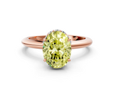 Rose gold Fancy Yellow Oval  Brilliant Solitaire Engagement Ring with Six-Prong Setting and Classic Band_20
