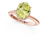 Rose gold Fancy Yellow Oval  Brilliant Solitaire Engagement Ring with Six-Prong Setting and Classic Band_21