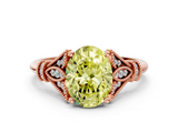 Rose gold Fancy Yellow Oval  Brilliant Solitaire with Pave Band and Four-Prong Setting_20