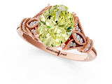 Rose gold Fancy Yellow Oval  Brilliant Solitaire with Pave Band and Four-Prong Setting_21