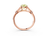 Rose gold Fancy Yellow Oval  Brilliant Solitaire with Pave Band and Four-Prong Setting_23