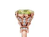 Rose gold Fancy Yellow Oval  Brilliant Solitaire with Pave Band and Four-Prong Setting_25