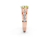 Rose gold Fancy Yellow Oval  Brilliant Solitaire with Side Stones on a Pave Band and Four-Prong Setting_26