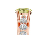 Rose gold Fancy Yellow Oval  Brilliant Solitaire with Side Stones on a Pave Band and Four-Prong Setting_29