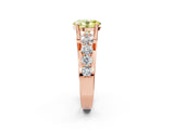 Rose gold Fancy Yellow Oval  Brilliant Solitaire with Side Stones on a Pave Band and Four-Prong Setting_38