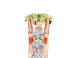 Rose gold Fancy Yellow Oval  Brilliant Solitaire with Side Stones on a Pave Band and Four-Prong Setting_41