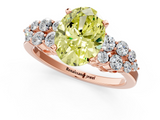 Rose gold Fancy Yellow Oval  Cluster Diamond Engagement Ring with Pavé Band and Four-Prong Setting_33